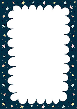 蓝色星星花边空白背景图