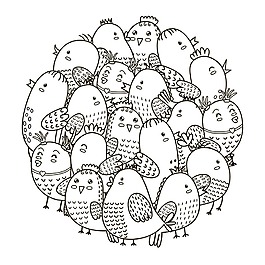 卡通小鸡图案素材