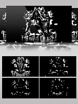 白色闪电方块动态视频素材