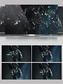 蓝色水晶飞船动态视频素材