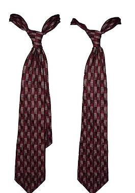 红色格子商务领带png元素