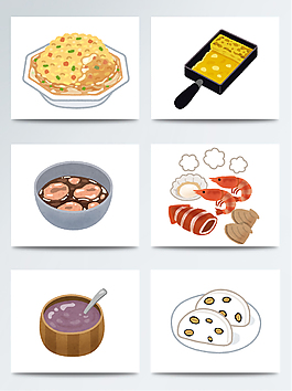 彩色手绘日式料理