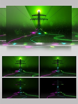 绿色激光灯塔视频素材