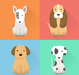 卡通各种狗狗矢量素材