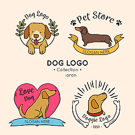 手绘狗标的收集素材