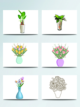 卡通花瓶矢量素材