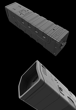3d模型黑色炫酷的手电筒jpg素材