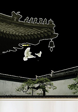 古风屋檐图案设计