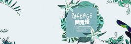 绿色方形背景banner