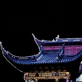 紫色复古屋檐图案