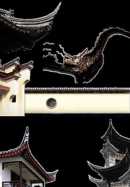 中式复古屋檐图案设计