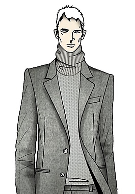 帅气浅灰色西装外套男装效果图