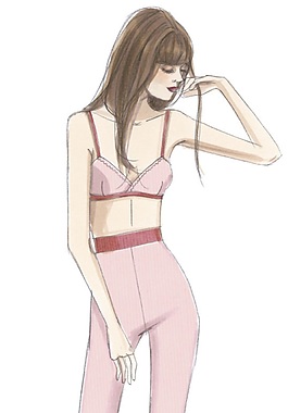 简约少女心粉色内衣女装效果图