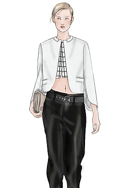 时尚白色衬衫长袖女装效果图