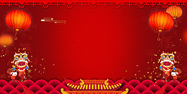 红色复古新年背景