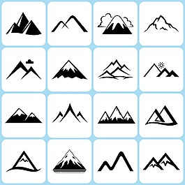 抽象简约山峰图标