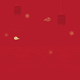 红色喜庆扁平psd背景