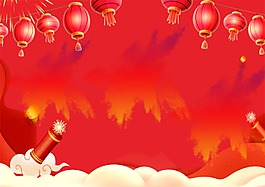 红色喜庆新年背景