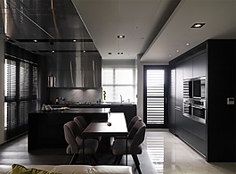 简约餐厅浅色地板砖装修效果图