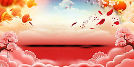 唯美新春晚会背景设计