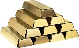 金色金砖png元素