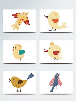 矢量抽象卡通小鸟