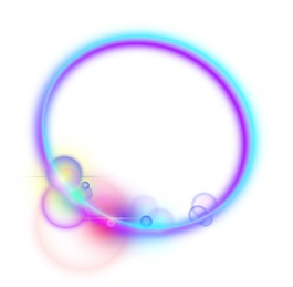 卡通彩色圆环光圈png元素