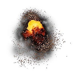 爆炸火焰石块png元素