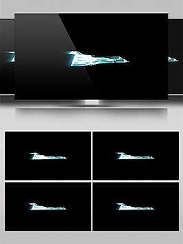 蓝色光束飞船动态视频素材