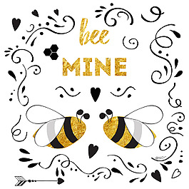 可爱小蜜蜂封面卡片PSD源文件