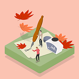 简约时尚小清新插画素材