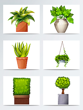 矢量盆栽植物