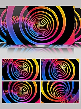 红色旋涡隧道动态视频素材