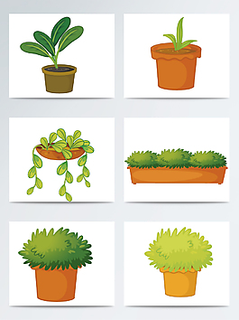 卡通盆栽植物AI素材