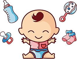 卡通可爱婴儿用具png元素