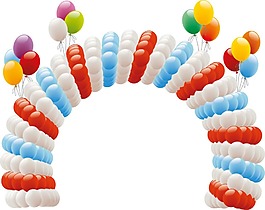 彩色气球拱门png元素