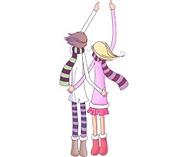 爱情男女装饰png元素