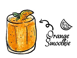 卡通黄色橙汁png元素