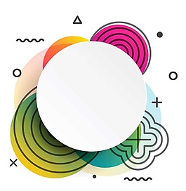 卡通彩色线条图形png元素