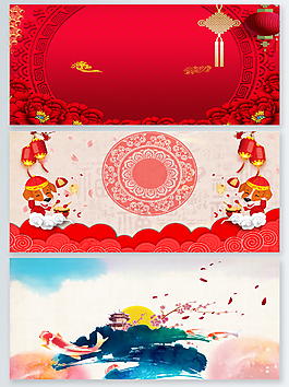 新春院校新年元素设计背景图