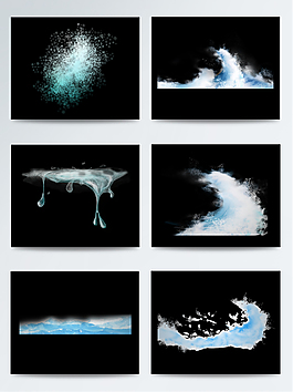 水浪花花纹元素素材