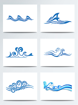 卡通浪花花纹元素素材