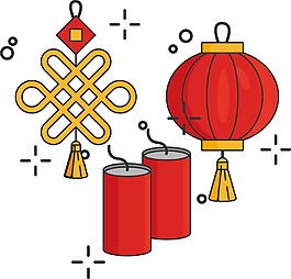 节日红色灯笼装饰png元素