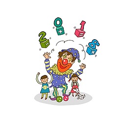 卡通小丑字母png元素