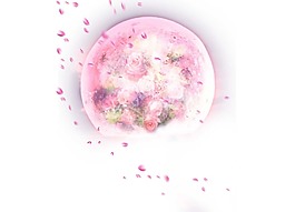 梦幻花瓣雨玫瑰花水晶球png元素