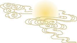 金色涂鸦云朵png元素