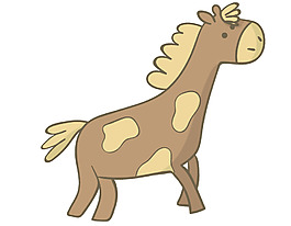 卡通黄色小马驹矢量元素