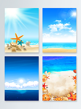 沙滩清新风格AI格式