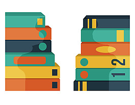 卡通知识书籍矢量元素