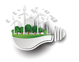 创意环保灯泡矢量元素